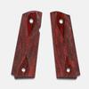 1911 Officer Grips, Red Cocobolo, Double Diamond Checkered, Beveled Bottom, Thin view 1