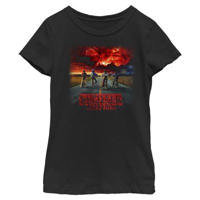 Netflix Girls Stranger Things Where It Began Short Sleeve Tee Fashion t Shirts, Black, Medium US