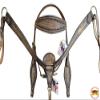 HILASON Brown Western Horse Headstall Breast Collar Set Tack American Leather | Bridle for Horses Headstalls view 1