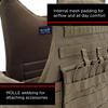 AYIN MOLLE Breathable Outdoor Vest with Hook and Loop attachment points (Coyote) view 4