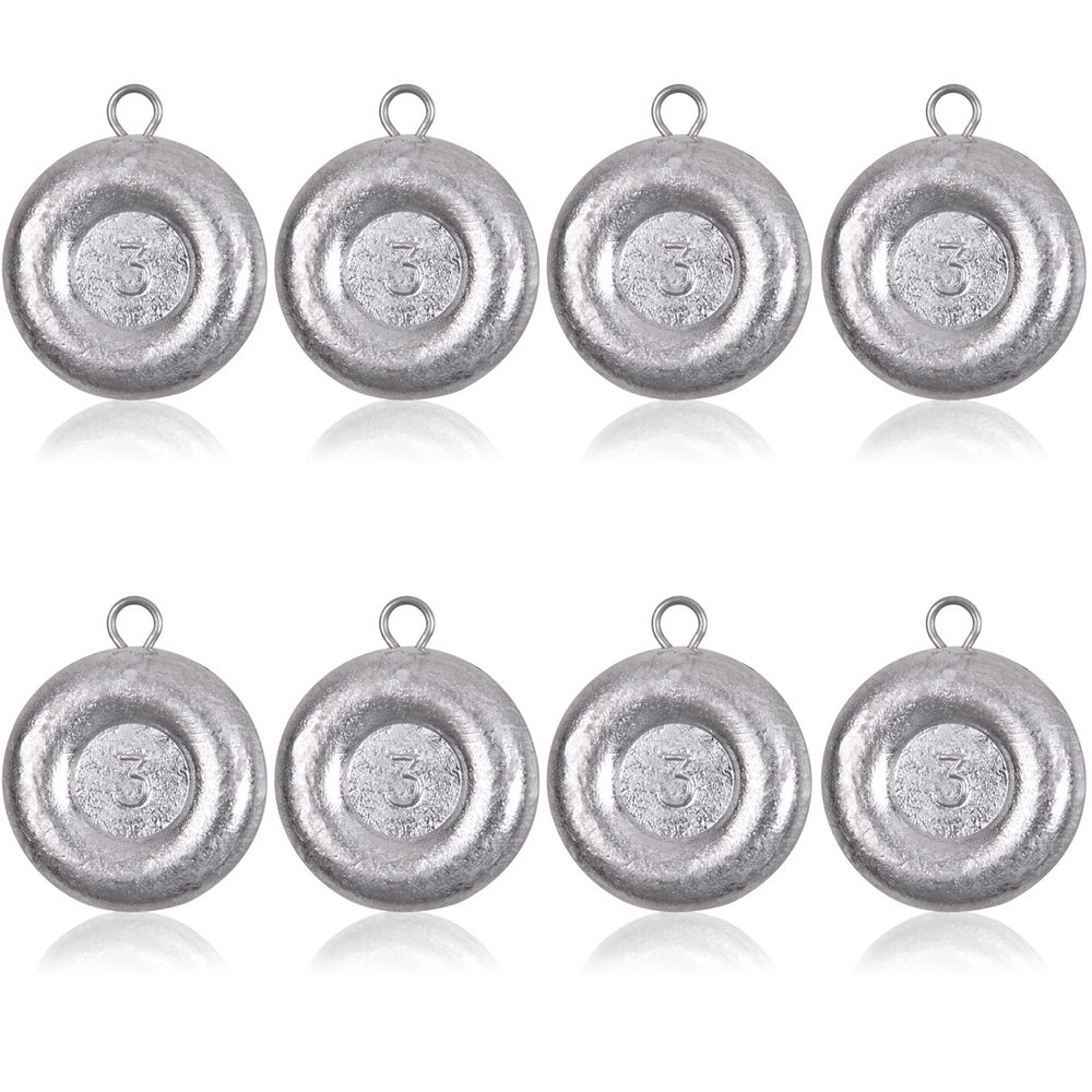 Disc Sinkers Fishing Weights Coin Sinkers Saltwater Surf Fishing Weights Bottom Fishing Drifting Trolling Catfishing Fishing Sinkers Weights Saltwater Tackle 1oz 2oz 3oz 4oz 5oz 6oz 8oz