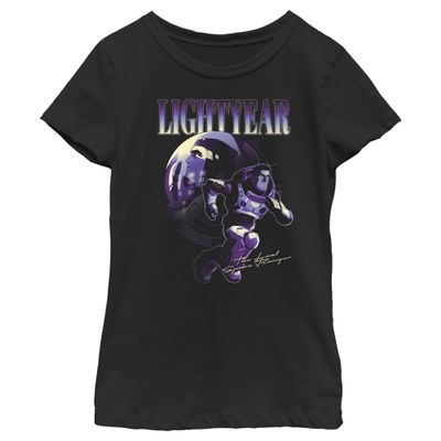 Disney Pixar Lightyear Hero Girls Short Sleeve Tee Shirt, Black, Medium