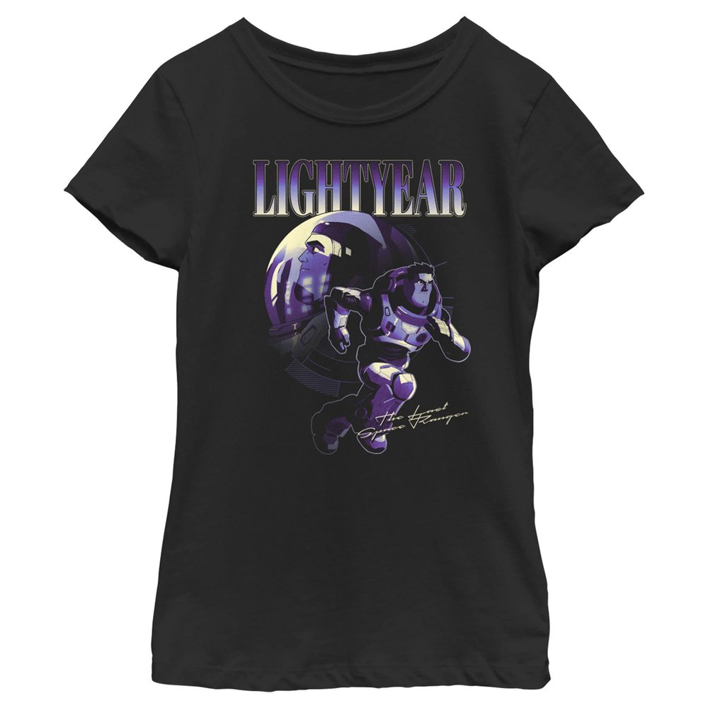 Disney Pixar Lightyear Hero Girls Short Sleeve Tee Shirt, Black, Medium