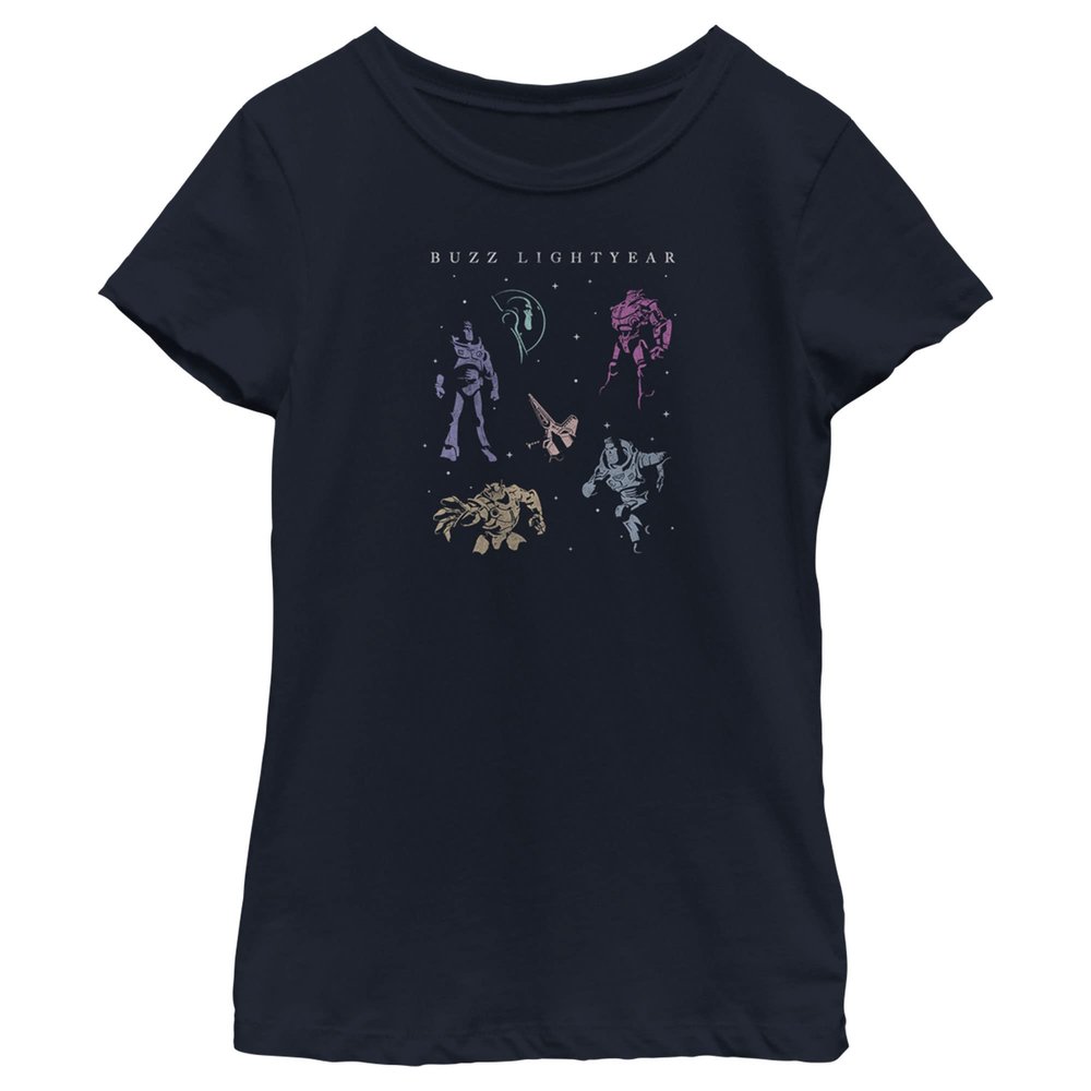 Disney Pixar Lightyear Chart Girls Short Sleeve Tee Shirt, Navy Blue, X-Large