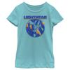 Disney Pixar Lightyear Round Alt Girls Short Sleeve Tee Shirt, Tahiti Blue, Large view 1