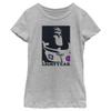 Disney Pixar Lightyear Contrast Girls Short Sleeve Tee Shirt, Athletic Heather, Small view 1