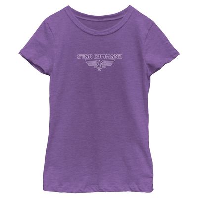 Disney Pixar Lightyear Star Outline Girls Short Sleeve Tee Shirt, Purple Berry, Medium