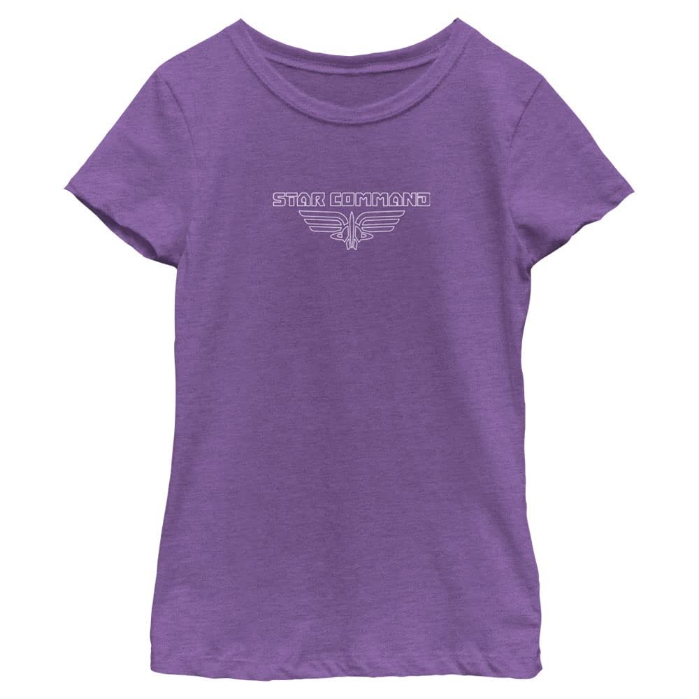 Disney Pixar Lightyear Star Outline Girls Short Sleeve Tee Shirt, Purple Berry, Medium