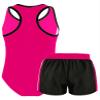 Nikiikoo Kids Big Girls 2 Piece Tankini Swimsuit Floral Print Racer One Piece Leotard Swimwear Bathing Suit Wave 4 Years view 2