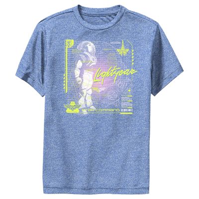 Boy's Lightyear Buzz of Star Command Blueprint Performance Tee - Royal Blue Heather / Buzz Blueprint - X Large