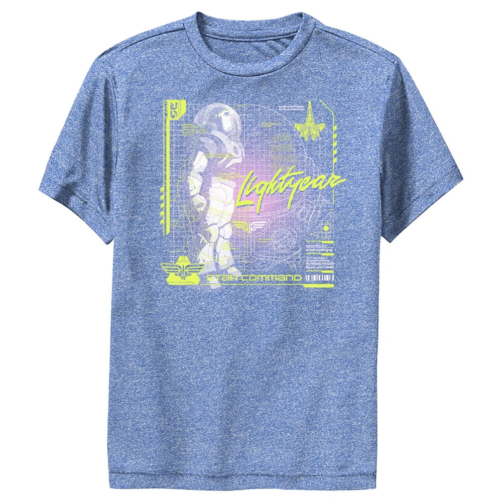 Boy's Lightyear Buzz of Star Command Blueprint Performance Tee - Royal Blue Heather / Buzz Blueprint - X Large