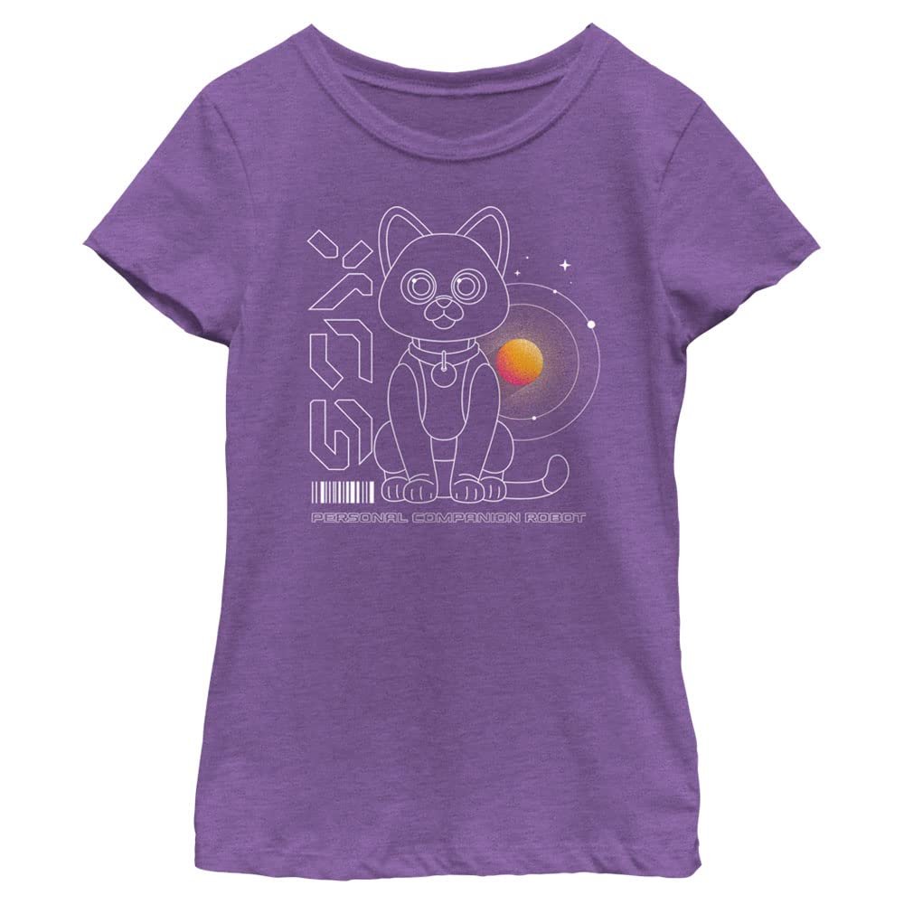 Disney Pixar Lightyear SOX Girls Short Sleeve Tee Shirt, Purple Berry, X-Large
