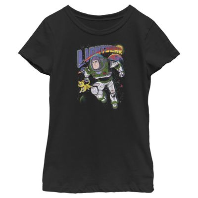 Disney Pixar Lightyear Space Rager Girls Short Sleeve Tee Shirt, Black, Large