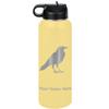 LaserGram Personalized Water Bottle, Crow, Stainless Steel Double Wall Vacuum Insulated with Flip Top Straw, Custom Engraved Gift (40oz / 1180ml Yellow) view 1