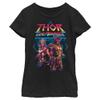 Marvel Thor: Love Grunge Thunder Girls Short Sleeve Tee Shirt, Black, Small view 1