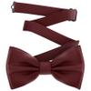 Adam Young Boy's Wine Red Tie Pre-Tied Style Formal Satin Classic Bowtie for Tuxedo Faux Silk (Medium, Maroon Red) view 1