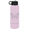 LaserGram Personalized Water Bottle, Monarch Butterfly, Stainless Steel Double Wall Vacuum Insulated with Flip Top Straw, Custom Engraved Gift (40oz / 1180ml Lavender) view 1
