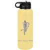 LaserGram Personalized Water Bottle, Field Hockey Woman, Stainless Steel Double Wall Vacuum Insulated with Flip Top Straw, Custom Engraved Gift (40oz / 1180ml Yellow) view 1