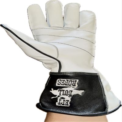 EPT Bull Ropes Bull Riding Glove Adult Right Hand White Leather Brand Sz: 10.0