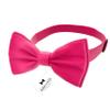 Adam Young Men's Rose Magenta Bow Tie with Handkerchief Set Pre-Tied Style Formal Satin Classic Bowtie for Tuxedo Faux Silk (Large, Hot Pink) view 2