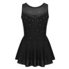 Jhaoyu Girls Shiny Rhinestone Figure Ice Skating Dress Ballet Tutu Skirted Leotard Competition Dancing Outfits Black 6 Years view 1