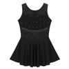 Jhaoyu Girls Shiny Rhinestone Figure Ice Skating Dress Ballet Tutu Skirted Leotard Competition Dancing Outfits Black 6 Years view 4