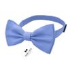 Adam Young Boy's Purple Bow Tie with Handkerchief Set Pre-Tied Style Formal Satin Classic Bowtie for Tuxedo Faux Silk (Medium, Light Blue) view 2