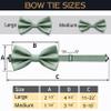 Adam Young Men's Green Fern Bow Tie Pre-Tied Style Formal Satin Classic Bowtie for Tuxedo Faux Silk (Large, Deep Sage) view 4
