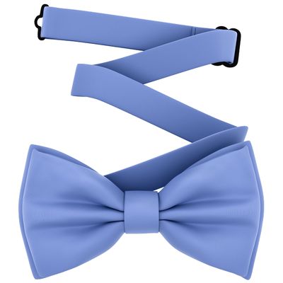 Adam Young Boy's Sky Blue Bow Tie Pre-Tied Style Formal Satin Classic Bowtie for Tuxedo Faux Silk (Medium, Light Blue)