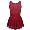Jhaoyu Girls Shiny Rhinestone Figure Ice Skating Dress Ballet Tutu Skirted Leotard Competition Dancing Outfits Burgundy 12 Years view 2
