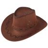 Classic Western Cowboy Hat Men's Women's Faux Felt Wide Brim Outback Hat Fedora Summer Sun Hat Travel Accessories Coffee view 1