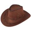 Classic Western Cowboy Hat Men's Women's Faux Felt Wide Brim Outback Hat Fedora Summer Sun Hat Travel Accessories Coffee view 2