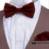 Adam Young Boy's Burgundy Bow Tie with Handkerchief Set Pre-Tied Style Formal Satin Classic Bowtie for Tuxedo Faux Silk (Medium, Merlot Red) view 4