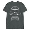 1957 Thunderbird Antique Classic Car Outline Art T-Bird Collector Cars T-Shirt Dark Heather