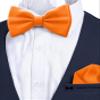 Adam Young Men's Burn Pumpkin Bow Tie with Handkerchief Set Pre-Tied Style Formal Satin Classic Bowtie for Tuxedo Faux Silk (Large, Orange) view 4