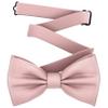 Adam Young Men's Rose Pastel Bow Tie Pre-Tied Style Formal Satin Classic Bowtie for Tuxedo Faux Silk (Large, Blush Pink)