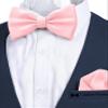 Adam Young Men's Blush Rose Pastel Bow Tie with Handkerchief Set Pre-Tied Style Formal Satin Classic Bowtie for Tuxedo Faux Silk (Large, Pink) view 4