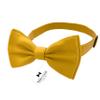 Adam Young Men's Goldish Bow Tie with Handkerchief Set Pre-Tied Style Formal Satin Classic Bowtie for Tuxedo Faux Silk (Large, Gold) view 2