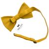 Adam Young Men's Goldish Bow Tie with Handkerchief Set Pre-Tied Style Formal Satin Classic Bowtie for Tuxedo Faux Silk (Large, Gold) view 3