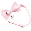 Adam Young Men's Blush Rose Pastel Bow Tie with Handkerchief & Cufflinks Pre-Tied Style Formal Satin Classic Bowtie for Tuxedo Faux Silk (Large, Pink) view 3