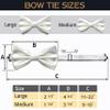 Adam Young Boy's White Bow Tie Pre-Tied Style Formal Satin Classic Bowtie for Tuxedo Faux Silk (Medium, White) view 4