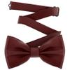 Adam Young Men's Maroon Red Bow Tie Pre-Tied Style Formal Satin Classic Bowtie for Tuxedo Faux Silk (Large, Burgundy) view 1
