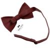 Adam Young Men's Maroon Red Bow Tie Pre-Tied Style Formal Satin Classic Bowtie for Tuxedo Faux Silk (Large, Burgundy) view 3