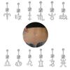 14G Dangle Belly Zodiac Signs Button Ring Silver Plated Clear CZ Zircon Stainless Steel Cute Belly Piercing Jewelry Taurus view 3