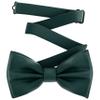 Adam Young Men's Hunter Green Bow Tie Pre-Tied Style Formal Satin Classic Bowtie for Tuxedo Faux Silk (Large, Dark Green) view 1
