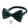 Adam Young Men's Hunter Green Bow Tie Pre-Tied Style Formal Satin Classic Bowtie for Tuxedo Faux Silk (Large, Dark Green) view 2