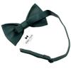 Adam Young Men's Hunter Green Bow Tie Pre-Tied Style Formal Satin Classic Bowtie for Tuxedo Faux Silk (Large, Dark Green) view 3