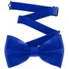 Adam Young Men's Electric Blue Blue Bow Tie Pre-Tied Style Formal Satin Classic Bowtie for Tuxedo Faux Silk (Large, Royal Blue) view 1