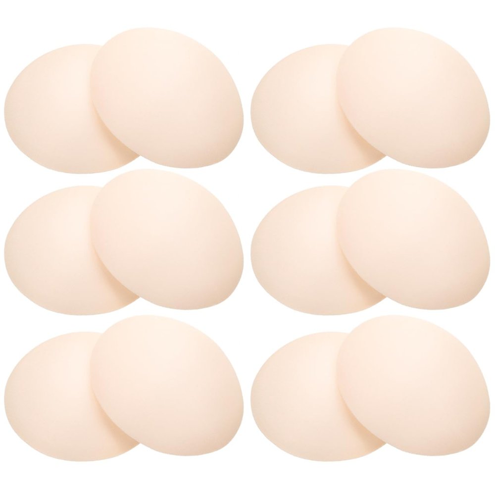 3 Pairs Bra Pads Push up Inserts, Breathable Sponge Bra Cup Pads for Sports Bras, Swimsuits, Dresses, Beige, 4.72x4.72x0.98 Inch