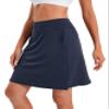 Womens High Waisted Tennis Skirts Sports Midi Skirts Knee Length Casual Golf Skirts Navy Blue view 3